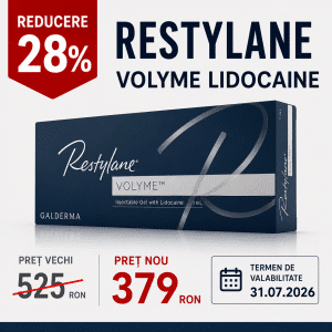 Restylane Volyme Lidocaine 1 ml filler cu acid hialuronic pentru volum facial și conturare pomeți