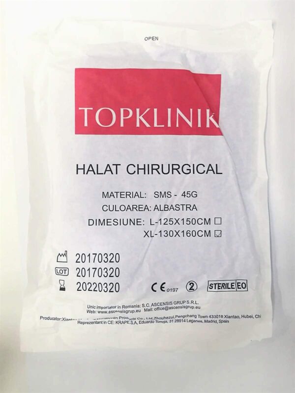 Halat chirurgical TopKlinik, steril, material netesut, marimea XL