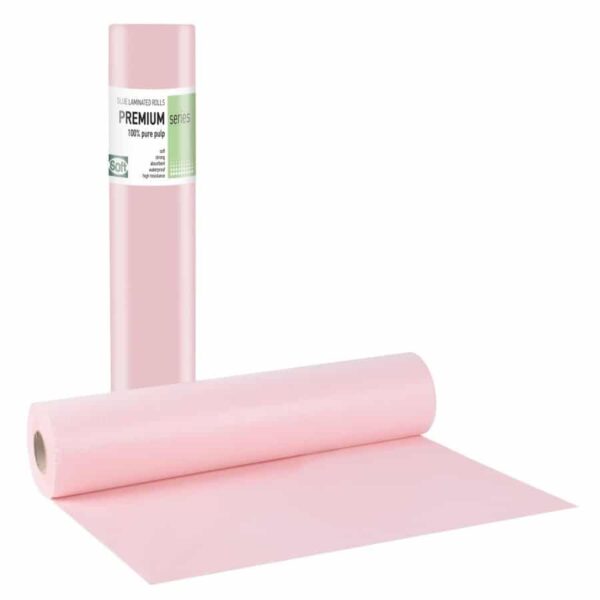 Rola hartie roz Premium laminata 58cm x 50m PE / Celuloza